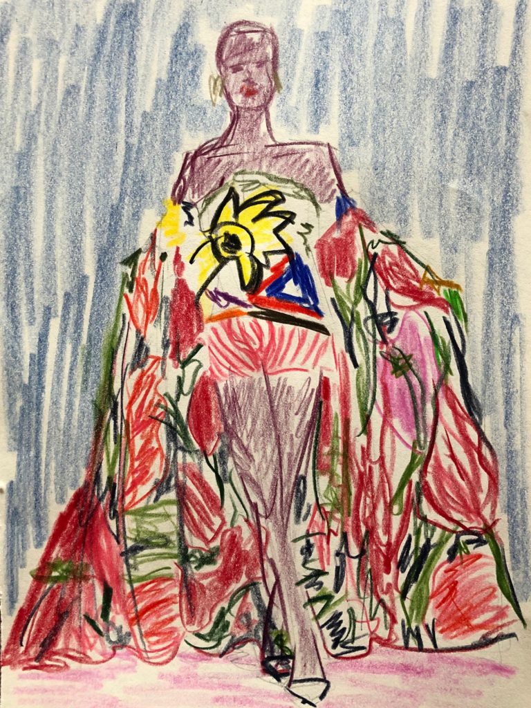 Christian Lacroix, spring 1988 couture Illustration by Mary Barendregt